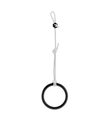 Gymnastic rings FunActive black by NUKI with white rope color