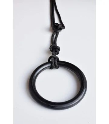 Gymnastic rings FunActive black by NUKI with black rope color