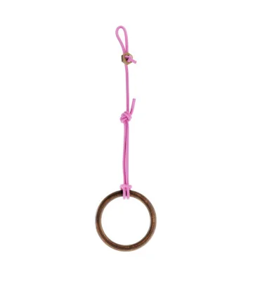 Anneaux de gymnastique FunActive noirs de NUKI avec corde rose