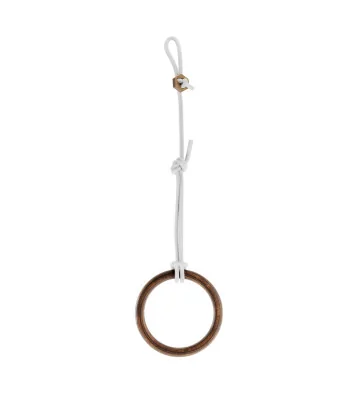 Anneaux de gymnastique FunActive noirs de NUKI avec corde blanche