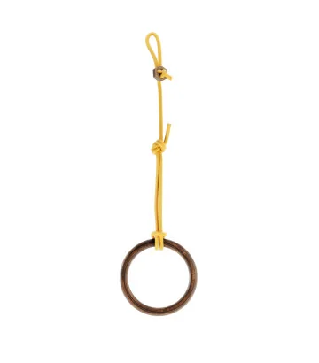 Anneaux de gymnastique FunActive noirs de NUKI avec corde jaune