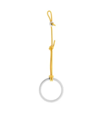 Anneaux de gymnastique FunActive blancs de NUKI avec corde jaune