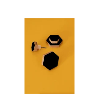 BOUTON DE MEUBLE HEXAGONE NOIR