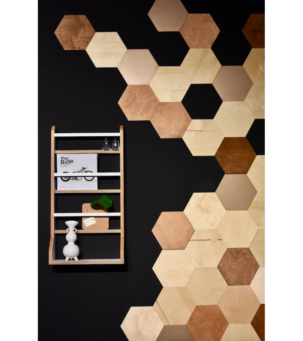 BIG HEXAGON WALL PANEL WALNUT