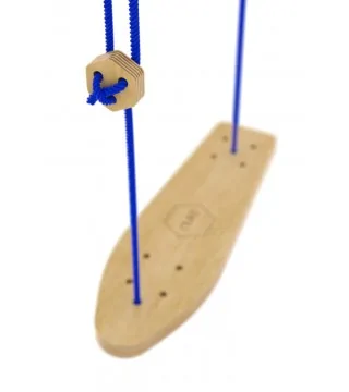 Kids swing Skateboard natural wood by Nuki with buek rope