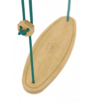 Kids Swing XL natural by Nuki with green rope