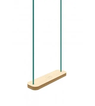 Kids Swing Rectangle natural with green rope