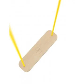 Kids Swing Rectangle natural with yellow rope