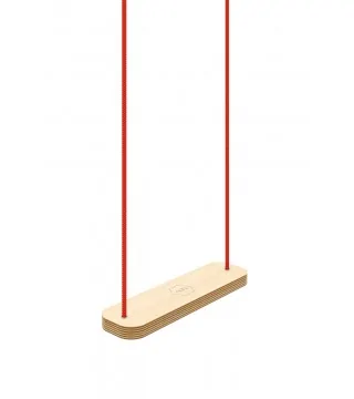Kids Swing Rectangle natural with red rope