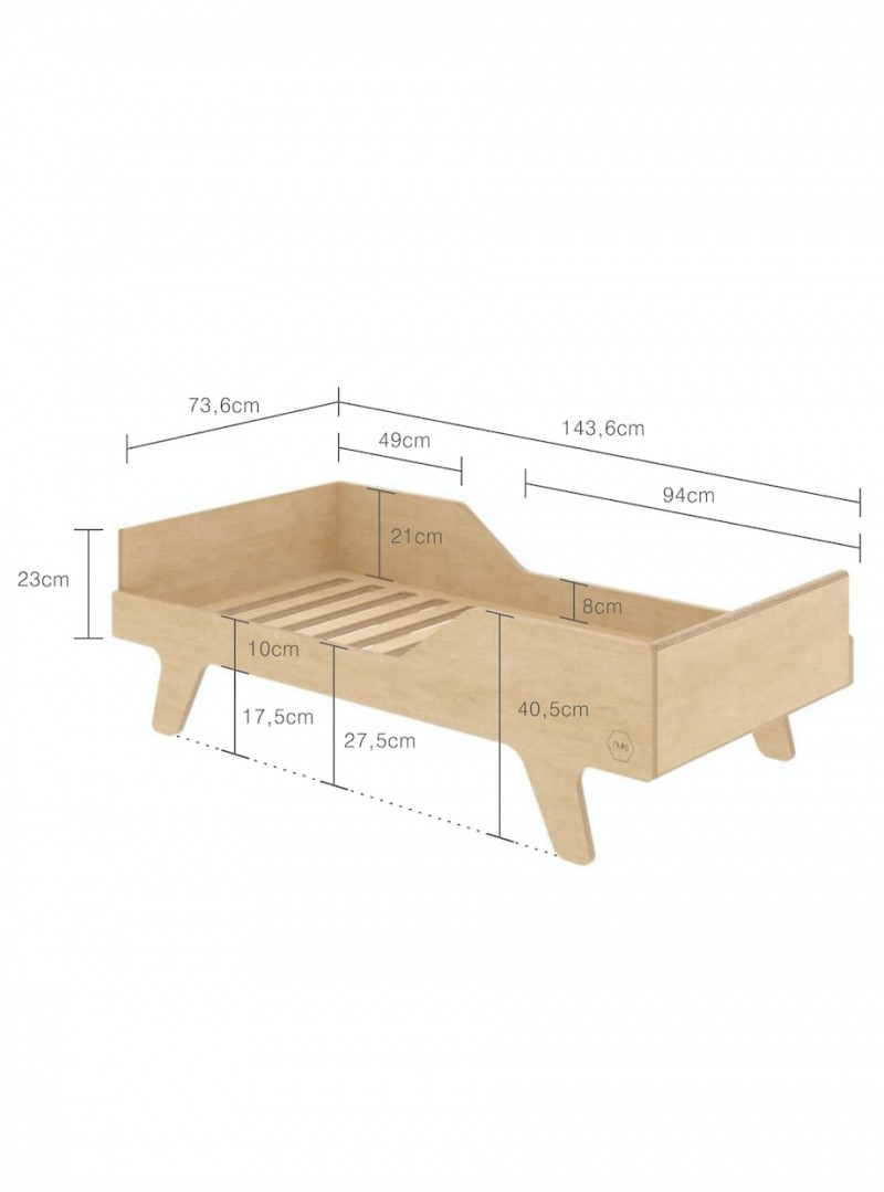 Das weiße dream nuki kinderbett ist ein bett aus sperrholz im