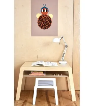 bureau enfant en bois avec étagère FLEX Comfy en contreplaqué de bouleau par NUKI