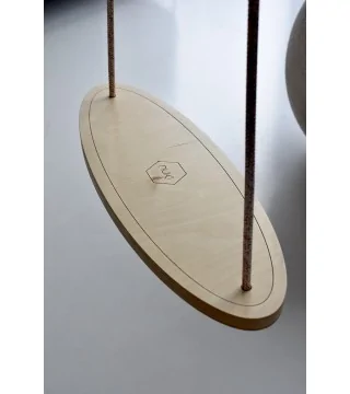 Kids Swing XL natural by Nuki with black rope