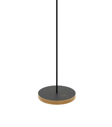 Circle wooden black swing NUKI with black rope