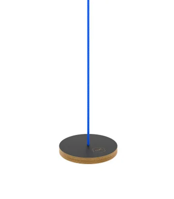 Circle wooden black swing NUKI with blue rope