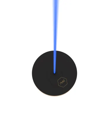 Circle wooden black swing NUKI with blue rope