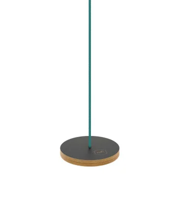Circle wooden black swing NUKI with green rope