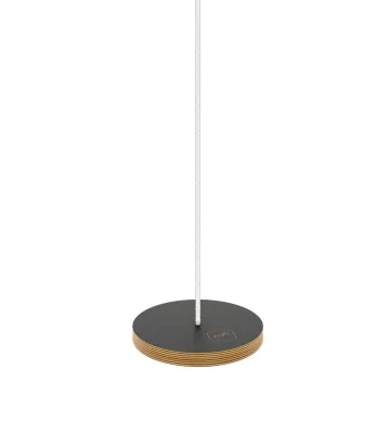 Circle wooden black swing NUKI with white rope