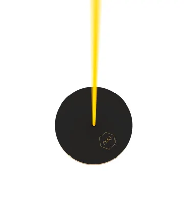 Circle wooden black swing NUKI with yellow rope