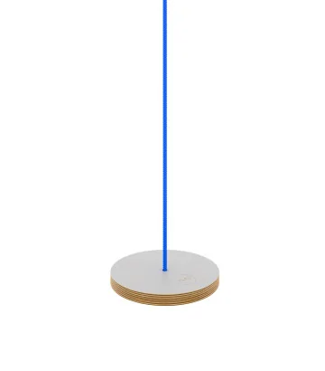 Circle wooden gray swing NUKI with blue rope