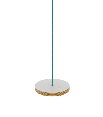 Circle wooden gray swing NUKI with green rope