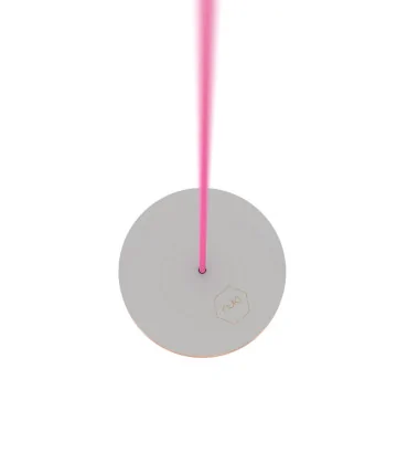 Circle wooden gray swing NUKI with pink rope