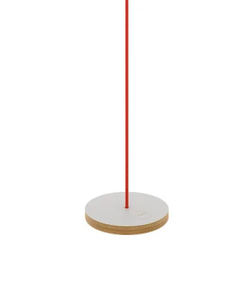 Circle wooden gray swing NUKI with red rope