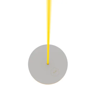 Circle wooden gray swing NUKI with yellow rope