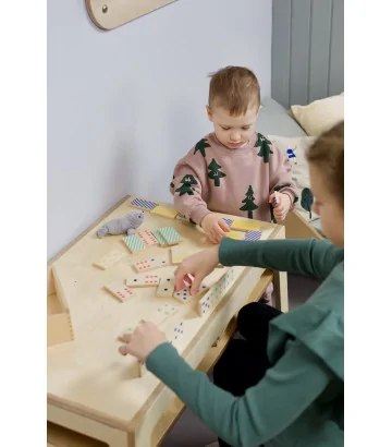 Kinderschreibtisch aus Holz mit Ablage FLEX Comfy aus Birkensperrholz von NUKI