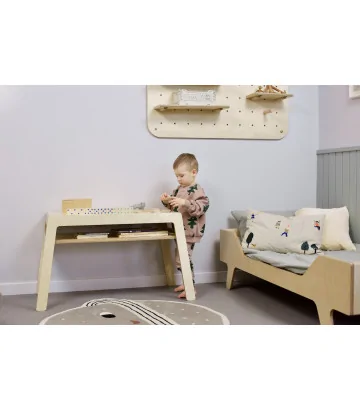 bureau enfant en bois avec étagère FLEX Comfy en contreplaqué de bouleau par NUKI