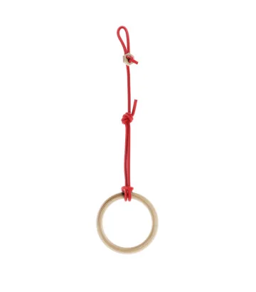 Anneaux de gymnastique FunActive NUKI avec corde rouge