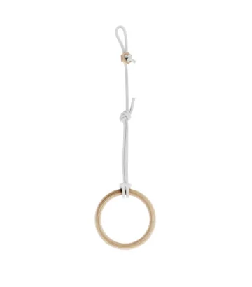 Anneaux de gymnastique FunActive NUKI avec corde blanche
